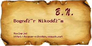 Bognár Nikodém névjegykártya